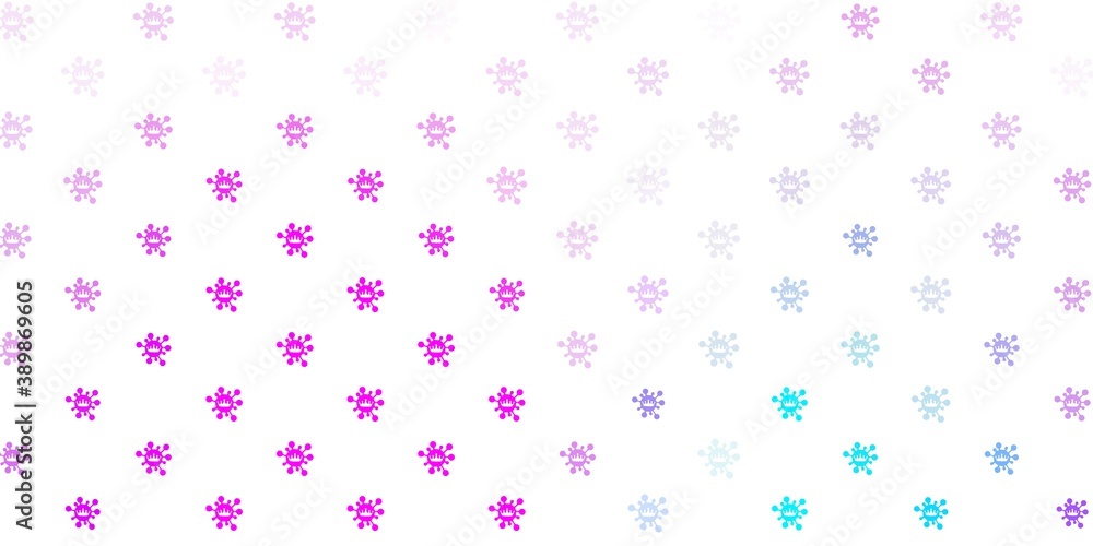 Light pink, blue vector backdrop with virus symbols. Light pink, blue vector backdrop with virus symbols.