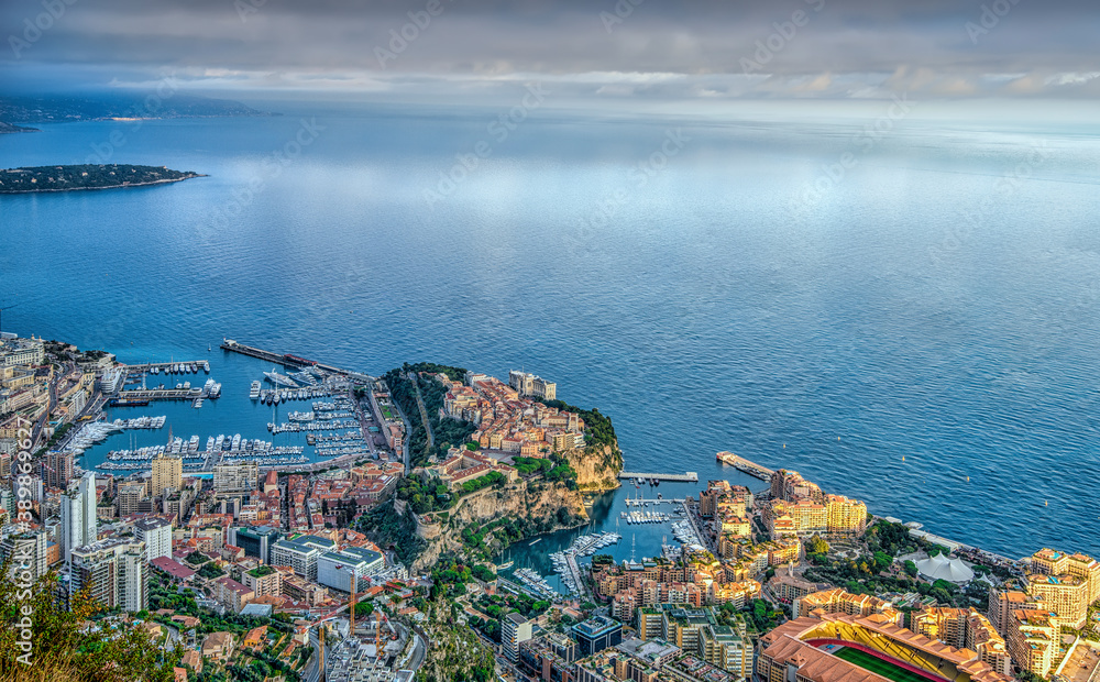 view of Monaco from the top of the mountain
