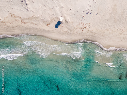 Birds-eye view of Ostriconi beach in Corsica