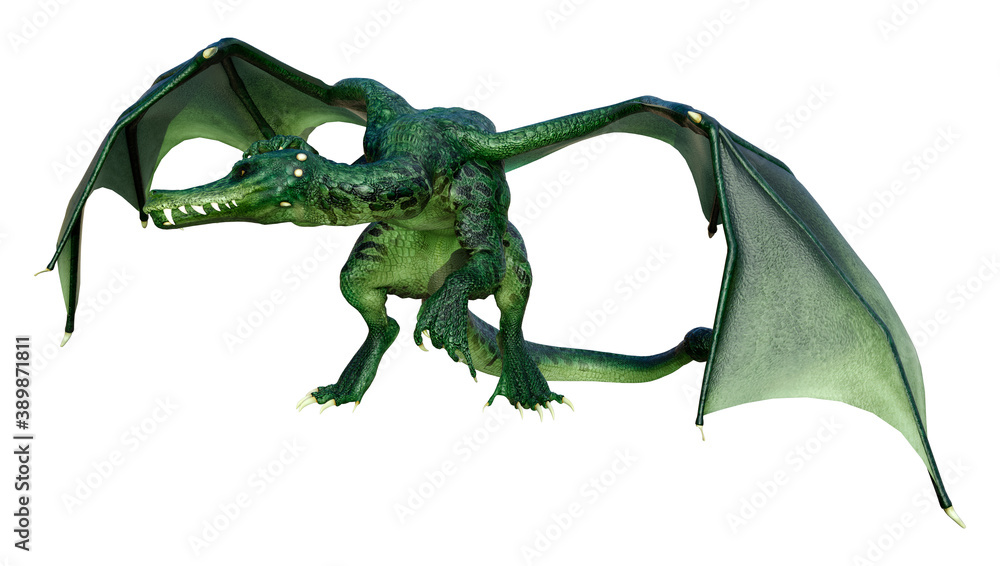 Fototapeta premium 3D Rendering Fairy Tale Dragon on White