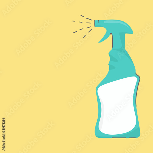 Disinfectant and cleaner in a spray bottle. Antibacterial spray bottle. Vector flat illustration for design.