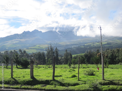 Hiking in the mountain landscapes outside of Quito in Ecuador, South America
