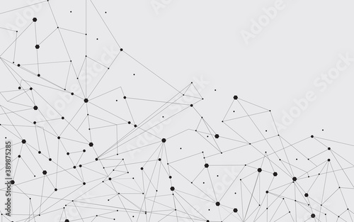 Network abstract connection isolated on gray background. Network technology background with dots and lines. Ai background. Modern abstract concept. Ai vector, network technology