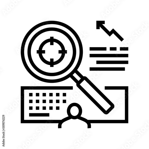 target market research line icon vector. target market research sign. isolated contour symbol black illustration