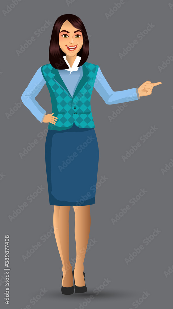 Teacher or lecturer in presentation poses, vector illustration Teacher or lecturer in presentation poses, vector illustration