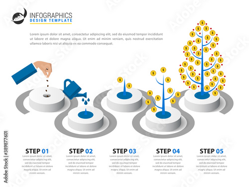 Infographic design template. Creative concept with 5 steps