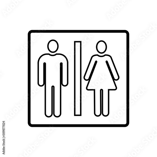 Woman and man sign line icon
