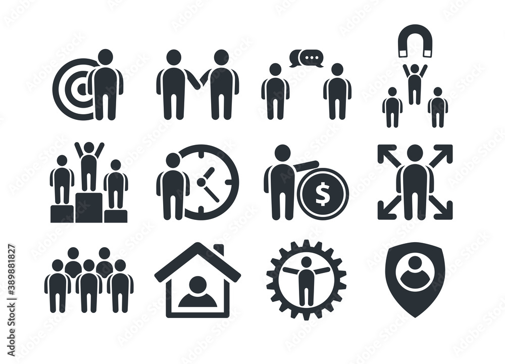 flat vector image on a white background, icons of people on the topic of business and finance flat vector image on a white background, icons of people on the topic of business and finance