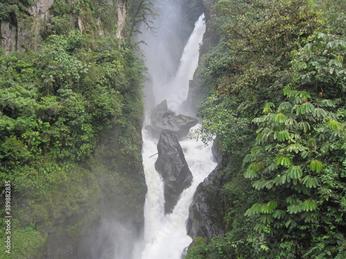 The jungle and mountain landscapes of Banos and Mindos Cloud Forests in Ecuador, South America