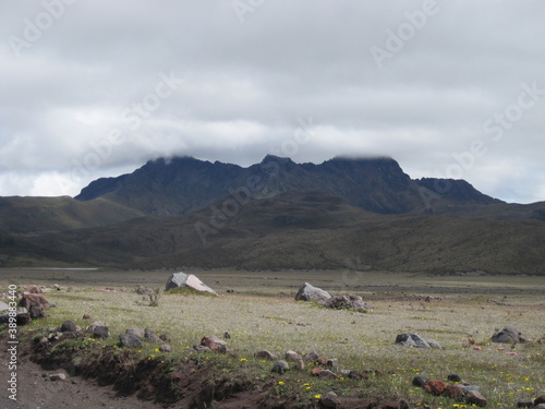 The jungle and mountain landscapes of Banos and Mindos Cloud Forests in Ecuador, South America photo