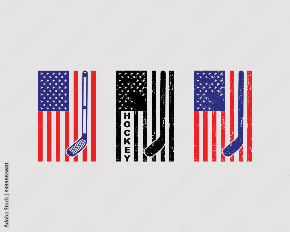 Hockey USA Flag Printable Vector File Stock Vector | Adobe Stock