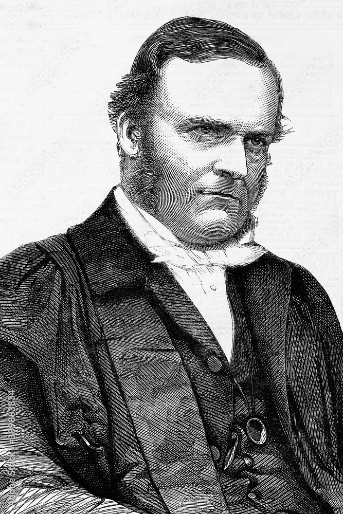 Fototapeta premium Harvey Goodwin. Cambridge academic and Anglican bishop, bishop of Carlisle. 1818-1891. Antique illustration. 1867.