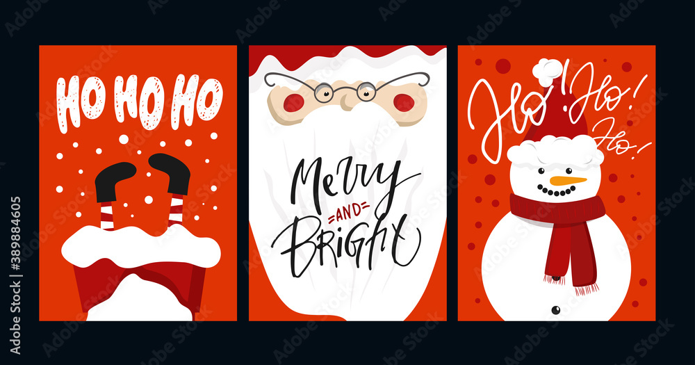 Fototapeta premium Merry Christmas and Happy New Year - cute hand drawn doodle lettering postcard. Greeting card. Happy holidays. Season greetings.