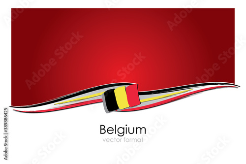Belgium Flag with colored hand drawn lines in Vector Format