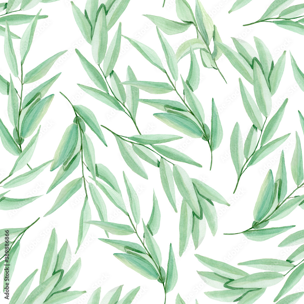 Mistletoe sprigs watercolor. For decoration of gift wrapping, design works, postcards, design of fabrics and textiles, invitation, wrapping, paper.
