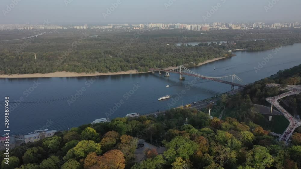 Europe, Kiev, Ukraine - November 2020: Four different aerial footage of city landmarks in one file. Europe, Kiev, Ukraine - November 2020: Four different aerial footage of city landmarks in one file.