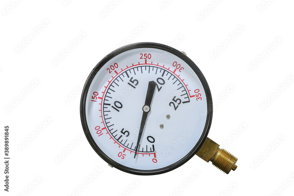 Pressure gauge isolated on white background with clipping paths. Pressure gauge isolated on white background with clipping paths.