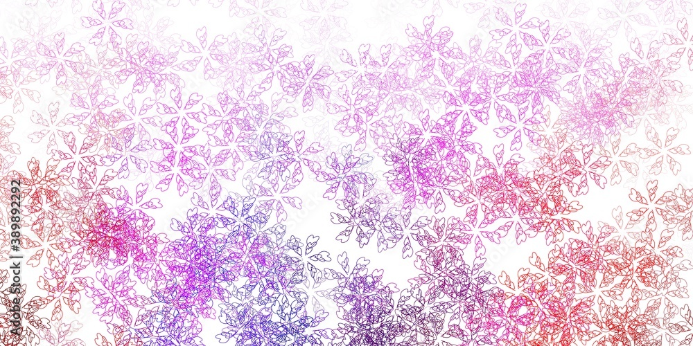 Light pink, red vector abstract pattern with leaves.