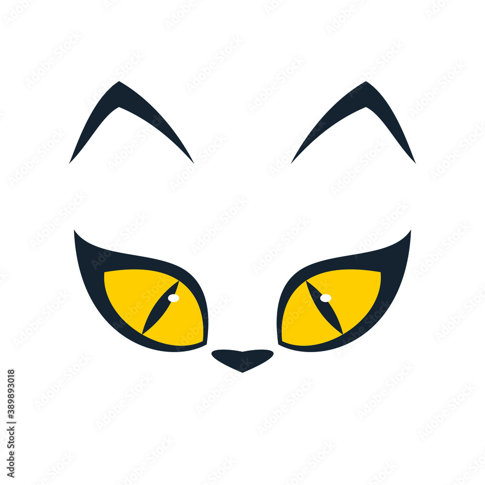 A cute cat with big eyes. Vector illustration. A cute cat with big eyes. Vector illustration.