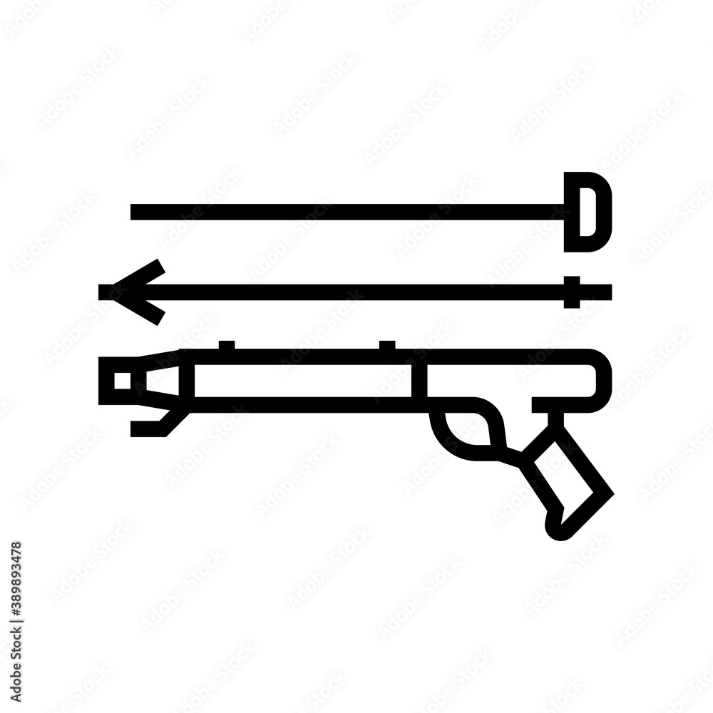 harpoon weapon line icon vector. harpoon weapon sign. isolated contour symbol black illustration