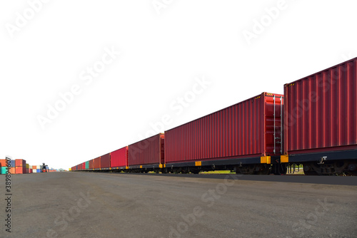 Cargo container for shipping and transportation work isolated on white background with clipping paths.