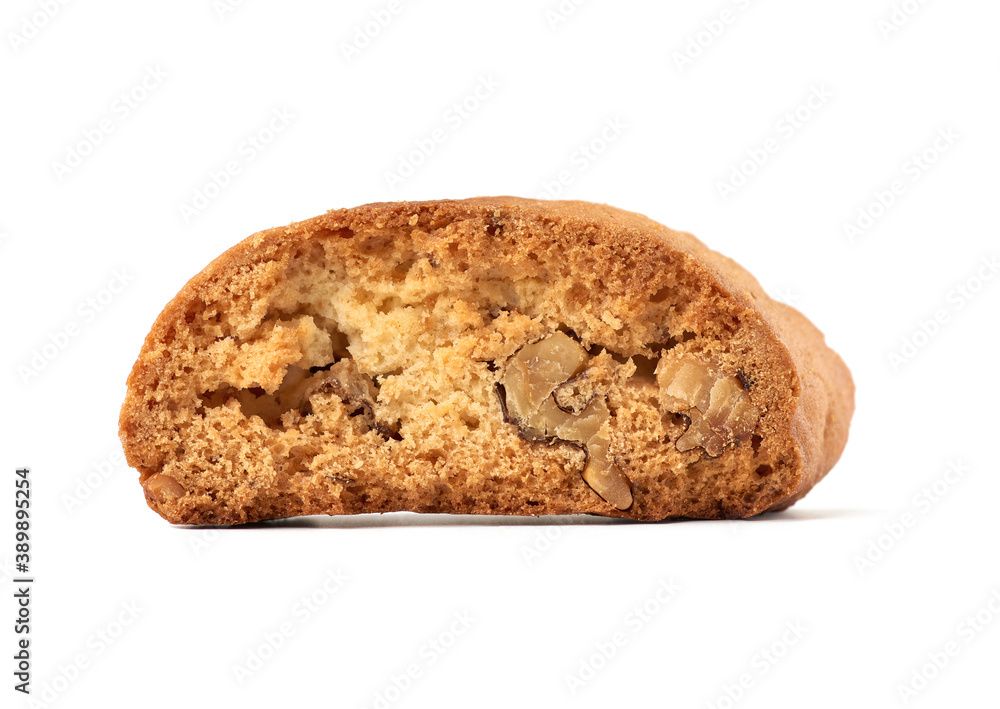 baked piece Italian almond biscotti, cantuccini cookies baked piece Italian almond biscotti, cantuccini cookies