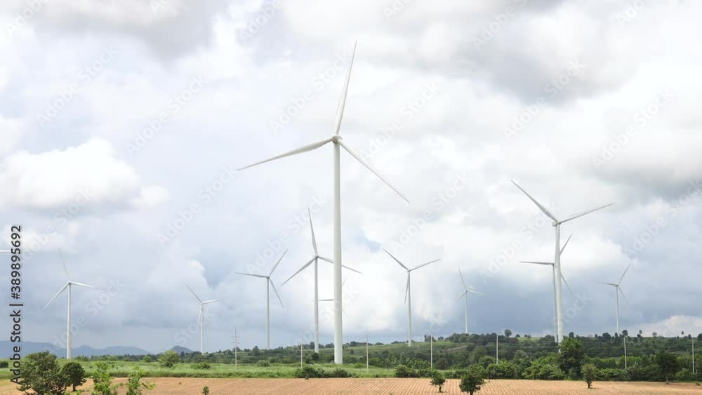 Wind turbines, Eco power and agricultural fields Wind turbines, Eco power and agricultural fields
