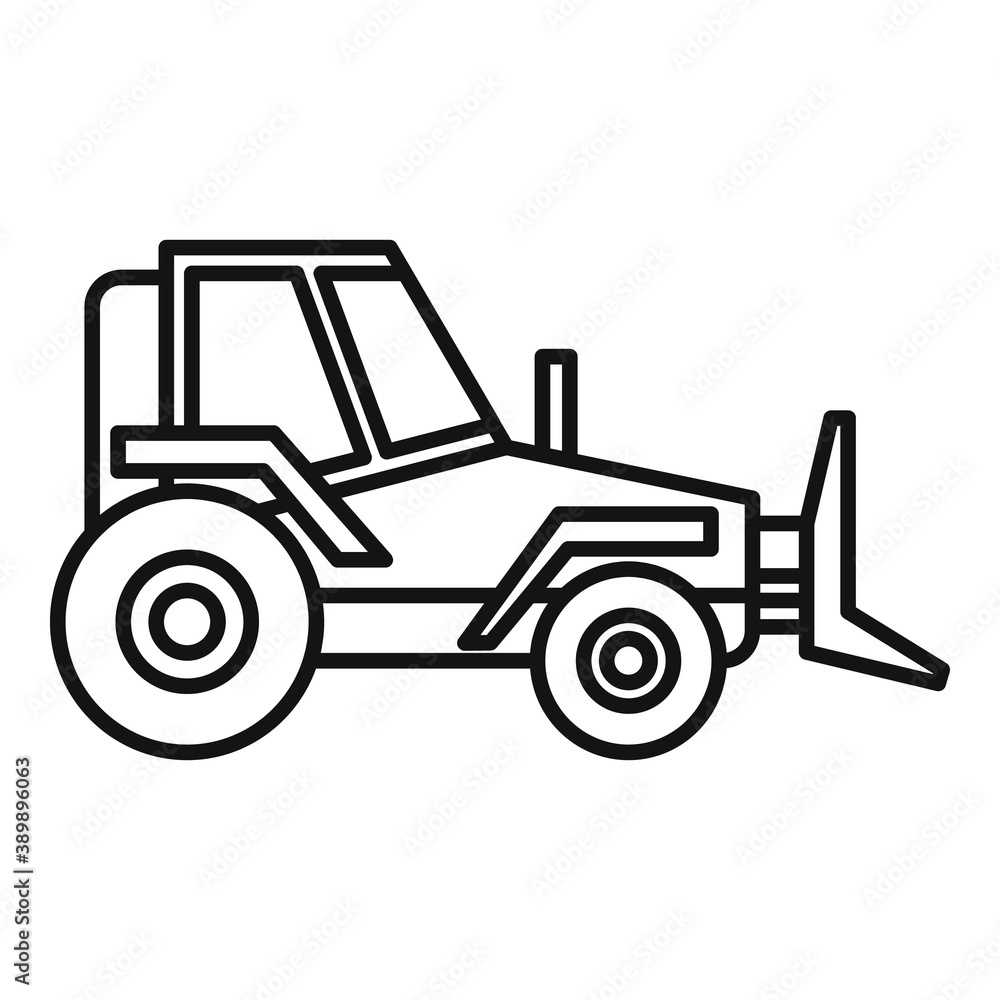 Digger bulldozer icon. Outline digger bulldozer vector icon for web design isolated on white background