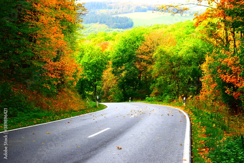 herbstliche Straße in der Eifel photo