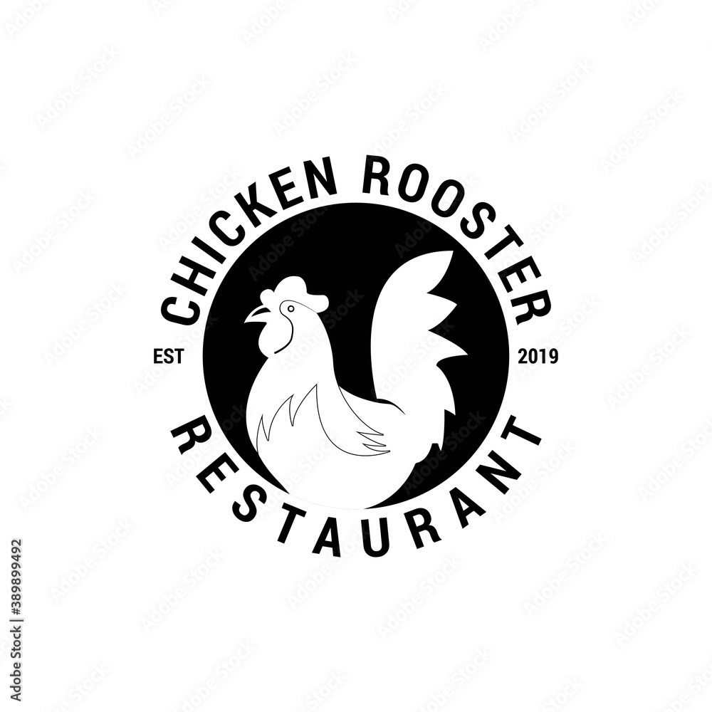 Fotografie Chicken Farm Vintage Logo Vector label