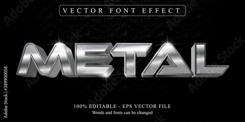 Metal  text,shiny  metallic style editable text effect
