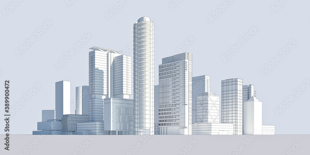 Fototapeta premium Skyline drawing