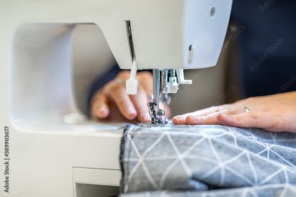 sew dressed on a sewing machine at home and in the studio