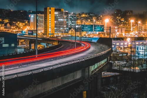 st. johns city at night newfoundland canada
