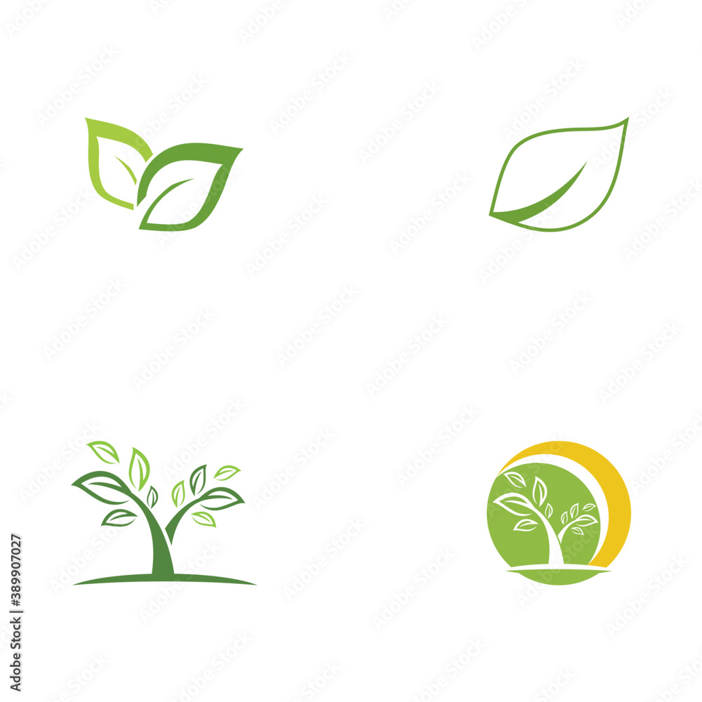 Set Leaf ecology Logo Template vector Set Leaf ecology Logo Template vector