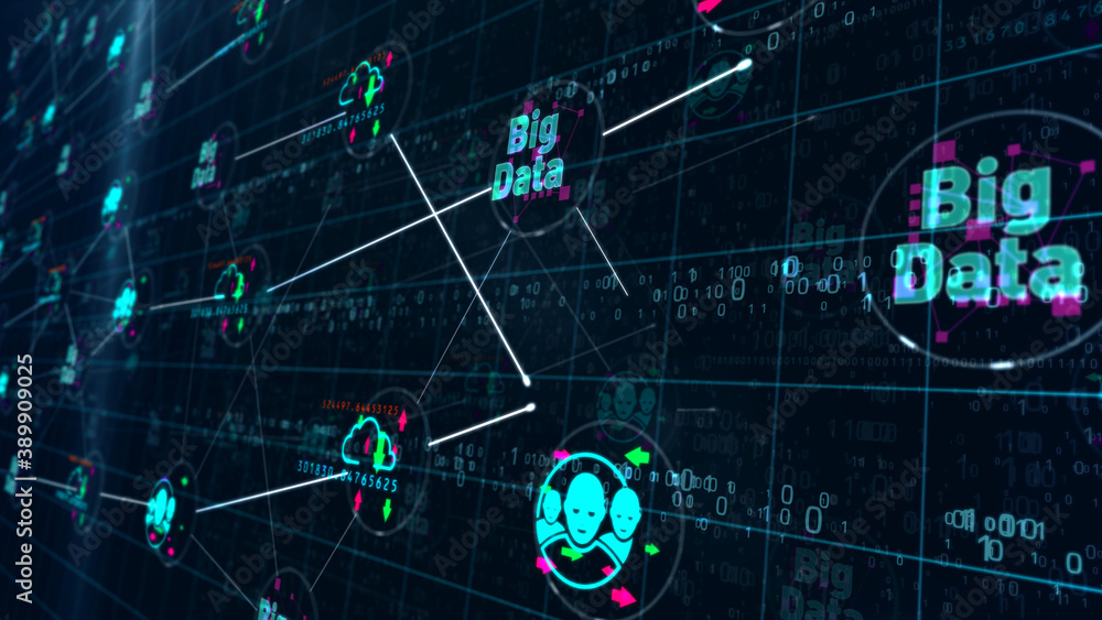 Big data technology symbols illustration Big data technology symbols illustration