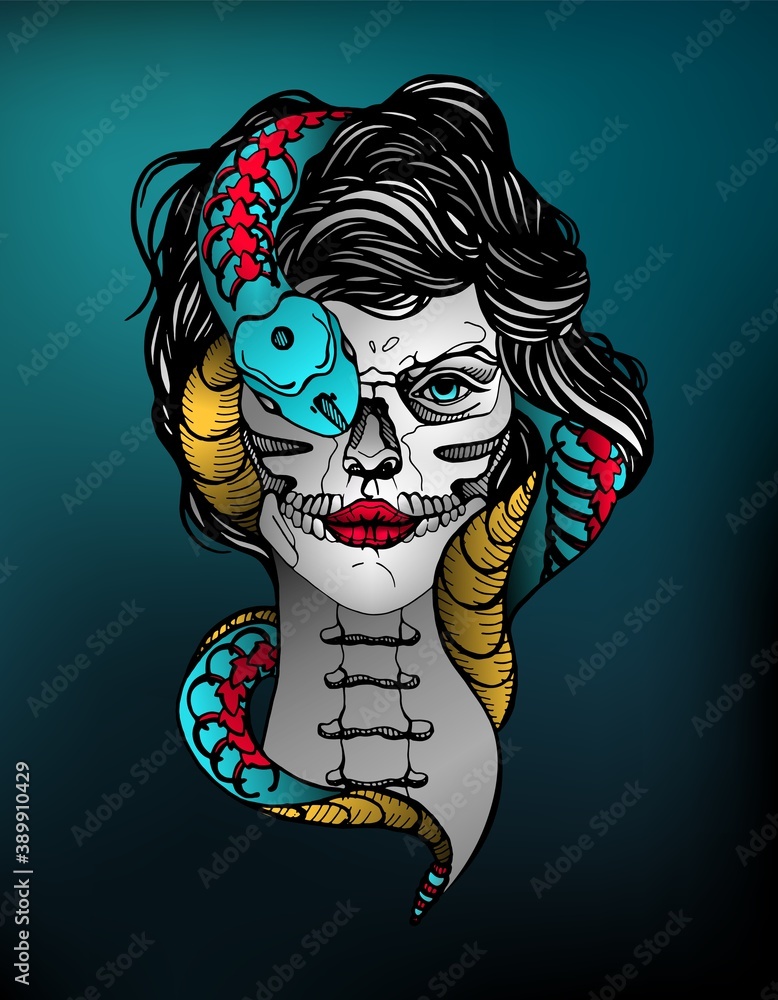 illustration vector graphic of scary skull clown perfect for tshirt tattoo  design 4798834 Vector Art at Vecteezy