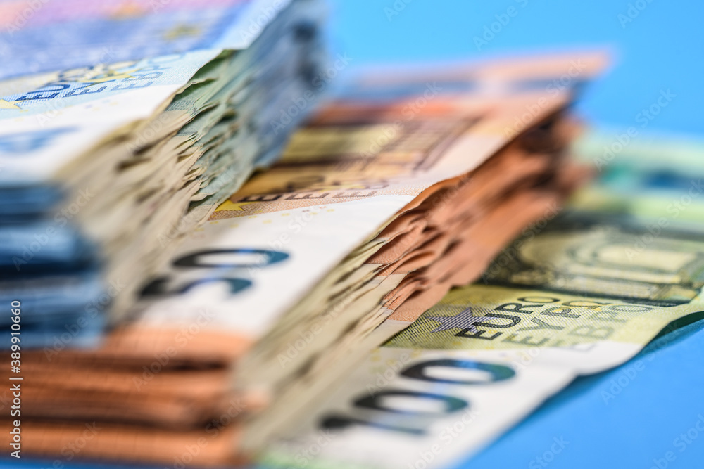 euro argent BCE banque bancaire billet épargne coupure - obrazy, fototapety, plakaty 