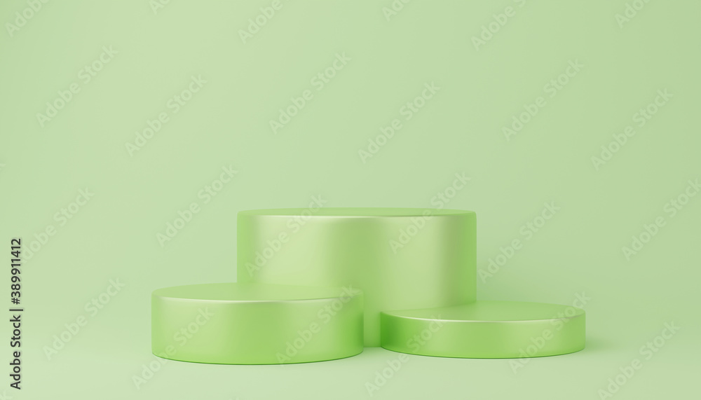 podiums on green background. Abstract pedestal scene with geometrical. Scene to show cosmetic products presentation. Mock up design empty space. Showcase,shopfront,display case,3d render podiums on green background. Abstract pedestal scene with geometrical. Scene to show cosmetic products presentation. Mock up design empty space. Showcase,shopfront,display case,3d render
