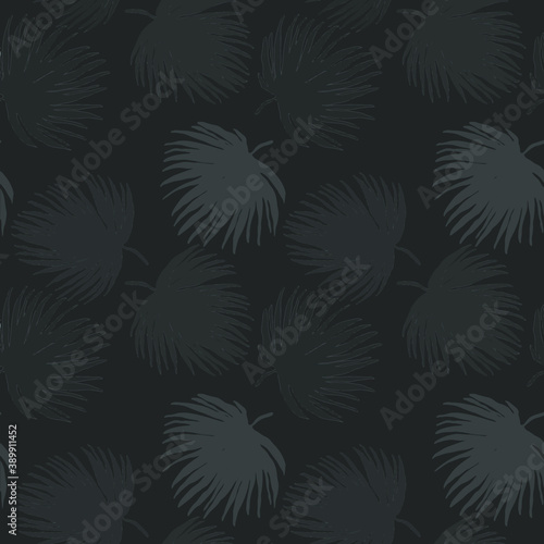 Creative seamless pattern with tropical leaves. Trendy pattern with hand drawn exotic plants. Swimwear botanical design. Jungle exotic summer print.	