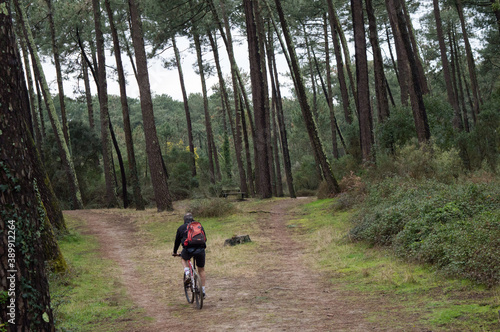 Pratiquer le vélo sur une piste en forêt