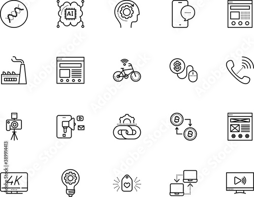 technology vector icon set such as: location, frontend, creativity, love, factory, dial, brand, logic, bulb, chemistry, slider, device, biotechnology, programming, pictogram, linked, peer, lcd