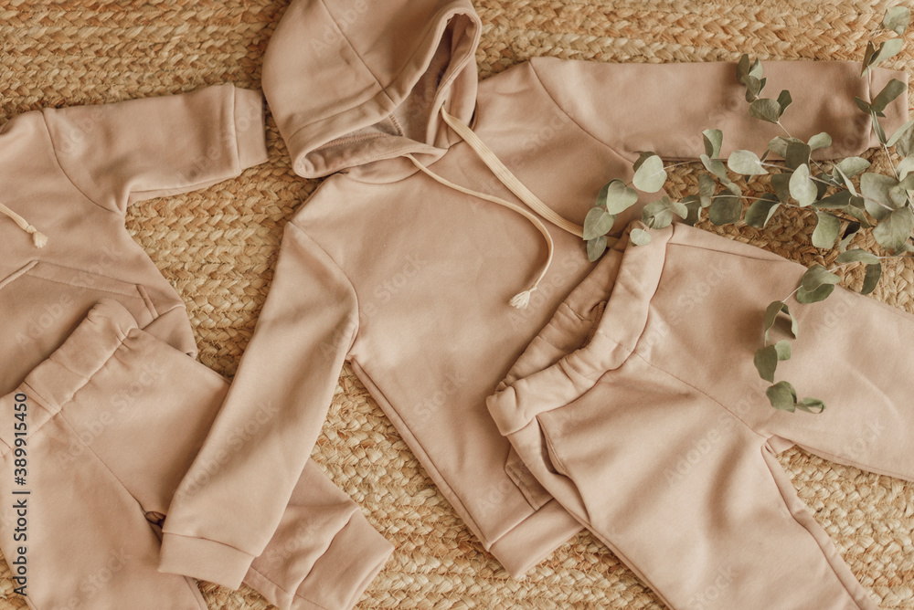 Kids stylish tracksuits. Cozy fashion home suits Kids stylish tracksuits. Cozy fashion home suits