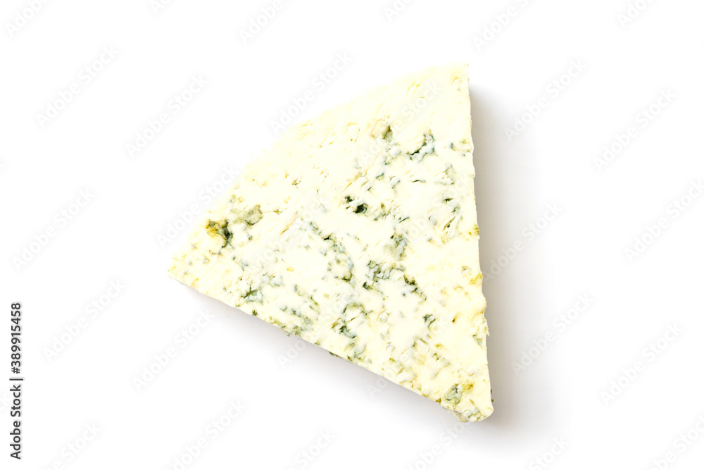 Blue cheese. Isolated white background.