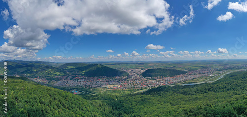 Green mountain cityviewed from above