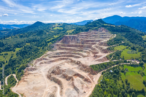 Mining quarry in green mountain