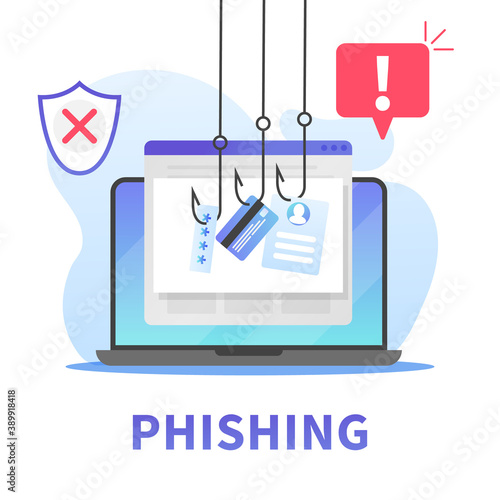 Internet phishing, stealing credit card data, account password and user id. Concept of hacking personal information via internet browser or mail. Internet securuty awareness