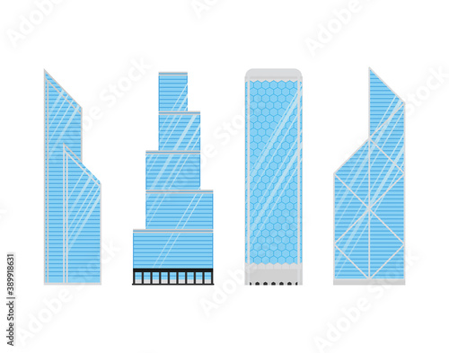 Set of skyscrapers. Vector illustration.