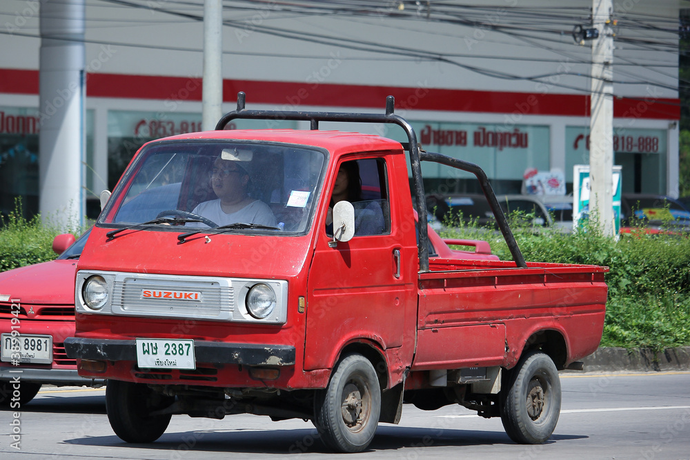 Private Old Mini Pick up Truck, Suzuki Carry Stock-Foto