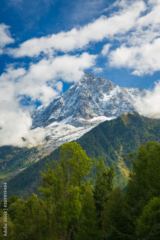 European mountains Mont Blanc, France. Near the town of Chamonix, Haute-Savoie.